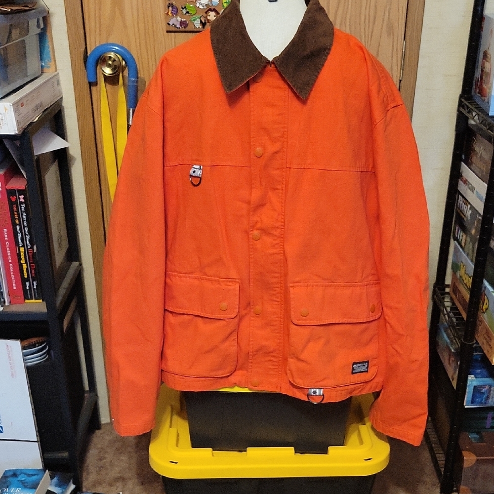 NWT Levi's Vibrant Orange Jacket with Dark Brown Collar